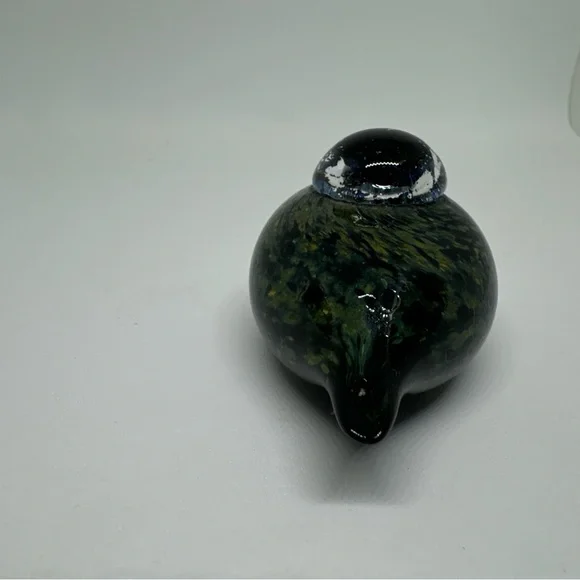 Very Rare Signed Oiva Toikka Nuutajarvi Finland small glass bird Goldcrest